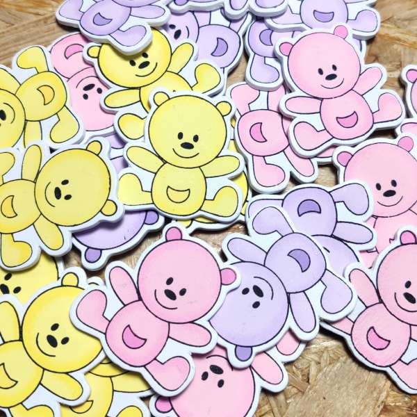 Orsetti di Legno Colorati – Decorazioni per Bomboniere Nascita, Baby Shower e Battesimo